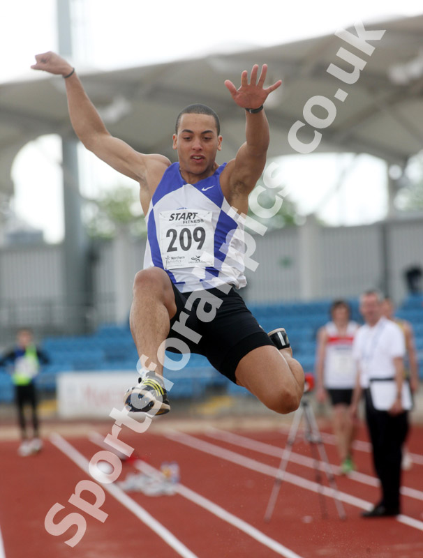 Anthony Timms (Sale Harriers) senior long jump, Northern Championships, Sport City, Manchester